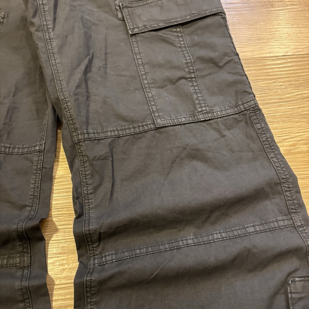 American Eagle Cargo Pants Women's 6 Short Wide Leg Black Baggy Utility Stretch - Picture 6 of 16